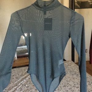 Forever21 blue mesh bodysuit